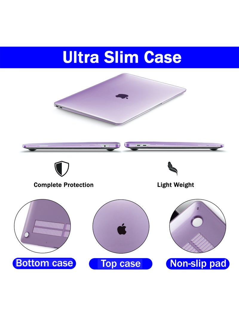 RKINC Case For MacBook Air 13 inch, 2020 2019 2018 A2337 M1 A2179 A1932, Plastic Hard Shell & Keyboard Cover & Screen Protector Compatible with MacBook Air 13 inch Retina, Transparent Purple - Image 2